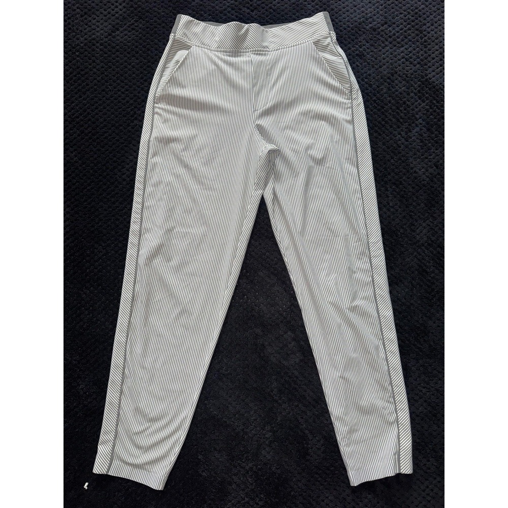 Athleta Women's Brooklyn Textured Pull On Striped‎ Ankle Pants Size 4